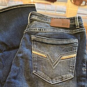 BKE Indigo Denim Jeans with Tan Accents